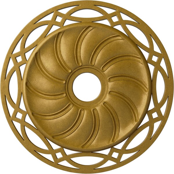 Ekena Millwork Loera Ceiling Medallion (Fits Canopies up to 6 1/4"), 26 5/8"OD x 4 1/2"ID x 1 3/8"P, Pharaohs Gold CM26LOPGS - main